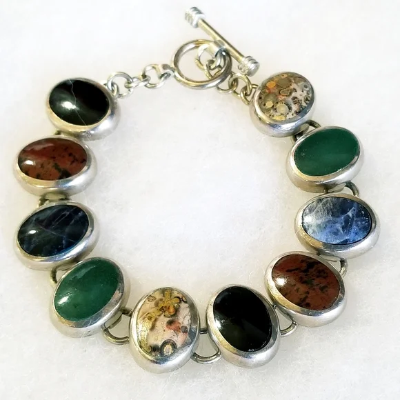 RARE Silpada Sterling Silver & Stone Bracelet